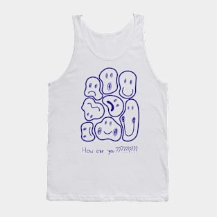 Blue Faces Front Tank Top